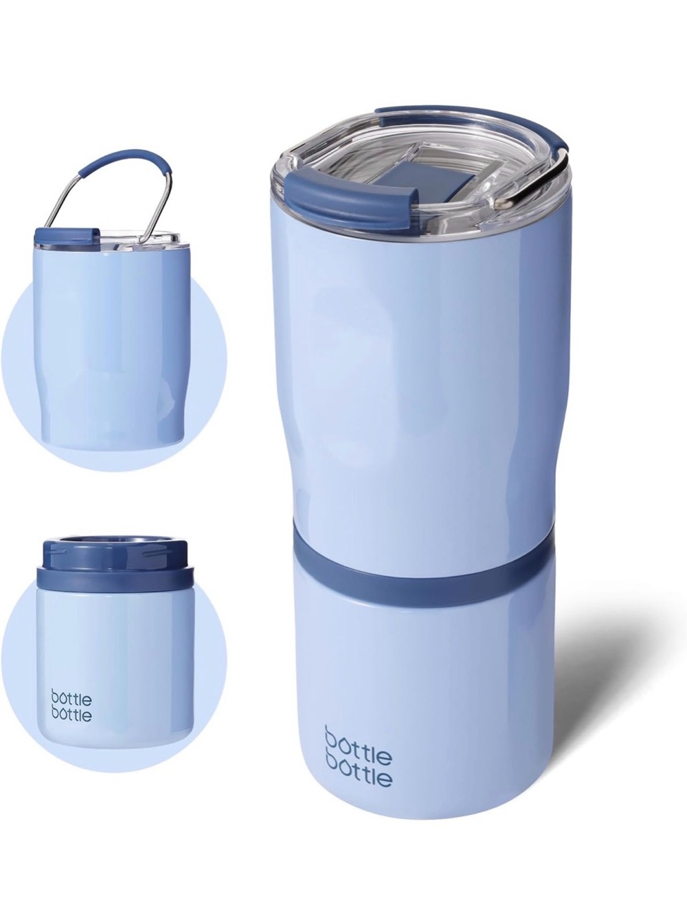 BOTTLE BOTTLE 2in1 Stainless Steel Insulated Tumbler W/ Handle 22oz 2Lids